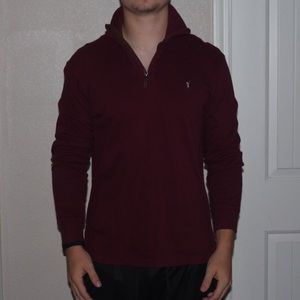 Dark Red Polo Quarter Zip